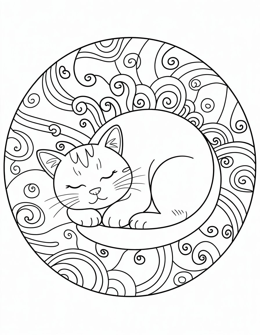 Sleeping Cat Mandala